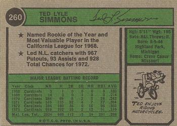 Ted Simmons  baseball card collectible - Main Image 2