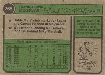 Tug McGraw  baseball card collectible - Main Image 2