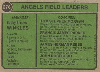 Angels Field Leaders (Bobby Winkles / John Roseboro / Salty Parker / Tom Morgan / Jimmie Reese)  baseball card collectible - Main Image 2