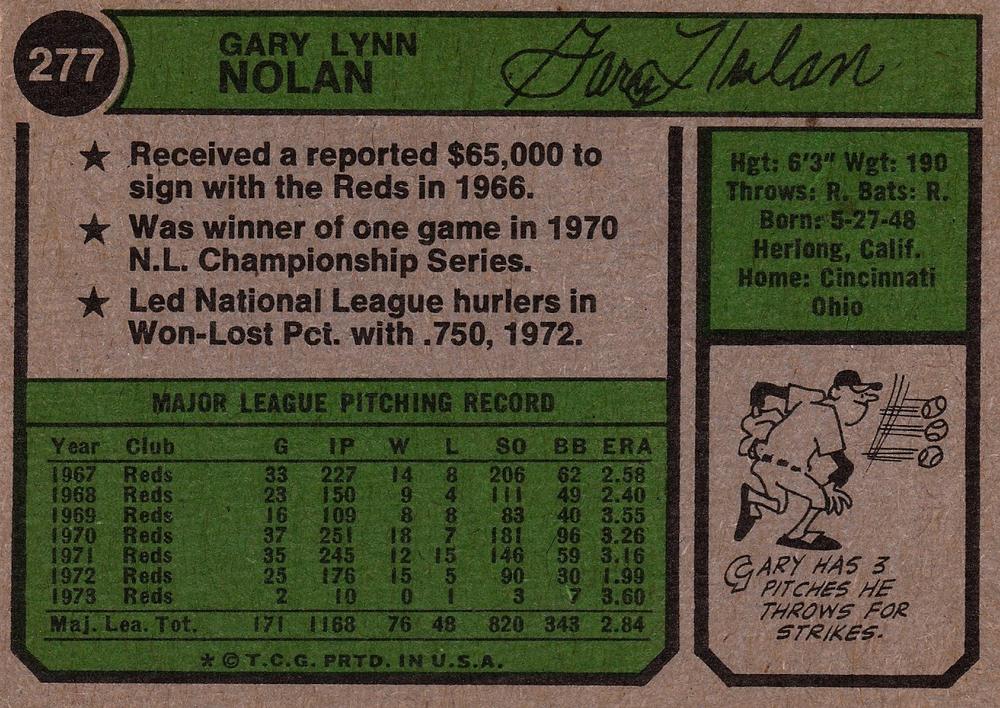 Gary Nolan  baseball card collectible - Main Image 2