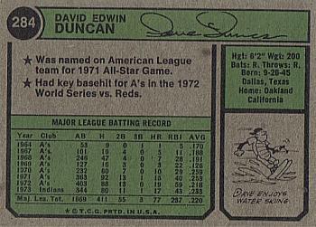 Dave Duncan  baseball card collectible - Main Image 2