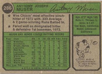 Tony Muser  baseball card collectible - Main Image 2