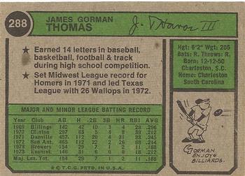 Gorman Thomas  baseball card collectible - Main Image 2