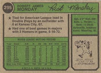 Rick Monday  baseball card collectible - Main Image 2