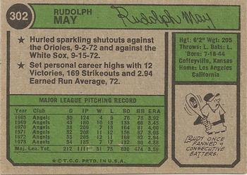 Rudy May  baseball card collectible - Main Image 2