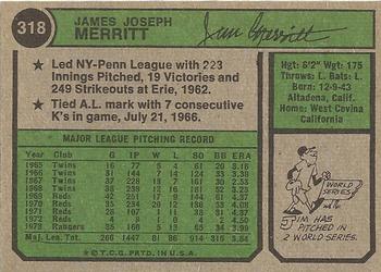 Jim Merritt  baseball card collectible - Main Image 2