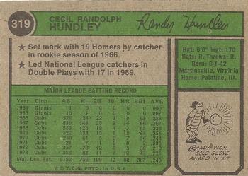 Randy Hundley  baseball card collectible - Main Image 2
