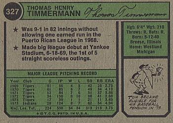 Tom Timmermann  baseball card collectible - Main Image 2