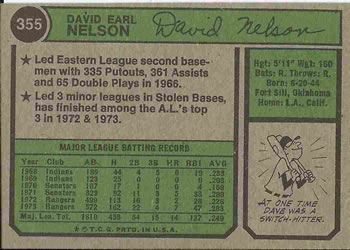 Dave Nelson  baseball card collectible - Main Image 2