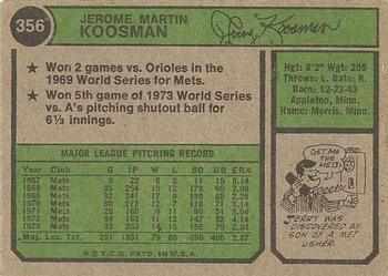 Jerry Koosman  baseball card collectible - Main Image 2