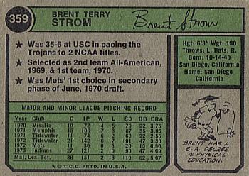 Brent Strom  baseball card collectible - Main Image 2