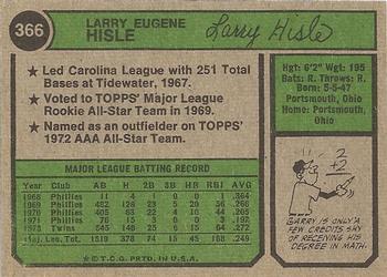 Larry Hisle  baseball card collectible - Main Image 2