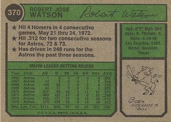 Bob Watson  baseball card collectible - Main Image 2