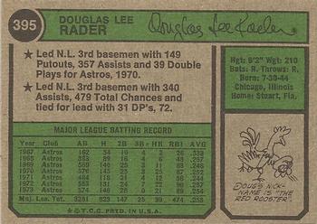 Doug Rader  baseball card collectible - Main Image 2