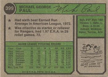 Mike Paul  baseball card collectible - Main Image 2