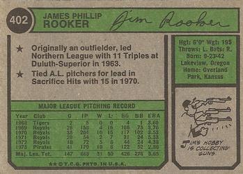 Jim Rooker  baseball card collectible - Main Image 2