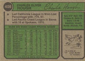 Charlie Hough  baseball card collectible - Main Image 2