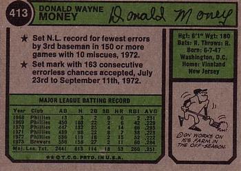 Don Money  baseball card collectible - Main Image 2