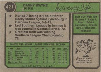 Dan Fife  baseball card collectible - Main Image 2