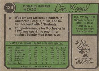 Don Hood  baseball card collectible - Main Image 2