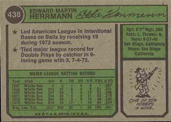 Ed Herrmann  baseball card collectible - Main Image 2