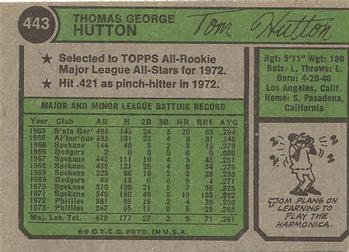 Tom Hutton  baseball card collectible - Main Image 2