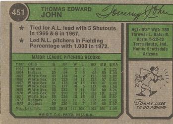 Tommy John  baseball card collectible - Main Image 2