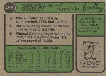 Tom Bradley  baseball card collectible - Main Image 2