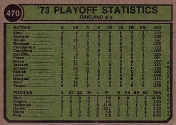 1973 A.L. Playoffs  baseball card collectible - Main Image 2