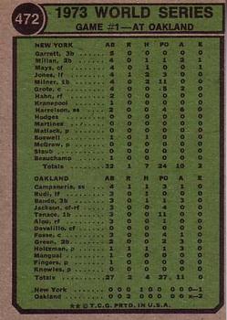 ’73 World Series Game #1  baseball card collectible - Main Image 2