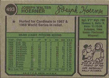 Joe Hoerner  baseball card collectible - Main Image 2