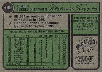 Rusty Torres  baseball card collectible - Main Image 2