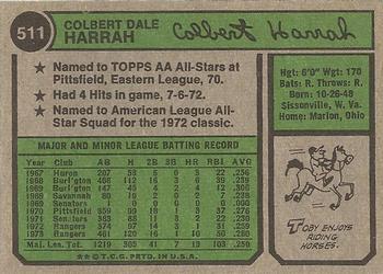 Toby Harrah  baseball card collectible - Main Image 2