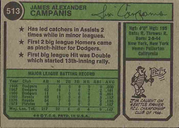 Jim Campanis  baseball card collectible - Main Image 2