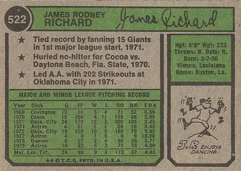 J.R. Richard  baseball card collectible - Main Image 2