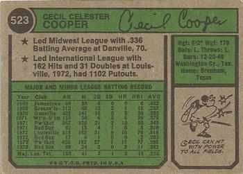Cecil Cooper  baseball card collectible - Main Image 2