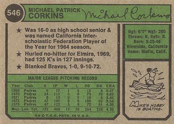 Mike Corkins  baseball card collectible - Main Image 2