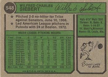 Sonny Siebert  baseball card collectible - Main Image 2