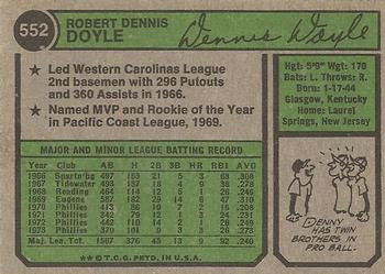Denny Doyle  baseball card collectible - Main Image 2
