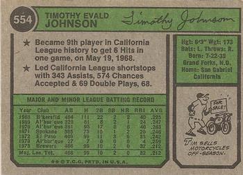 Tim Johnson  baseball card collectible - Main Image 2