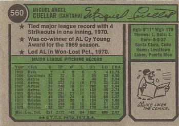 Mike Cuellar  baseball card collectible - Main Image 2