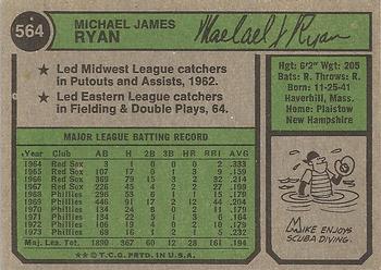 Mike Ryan  baseball card collectible - Main Image 2