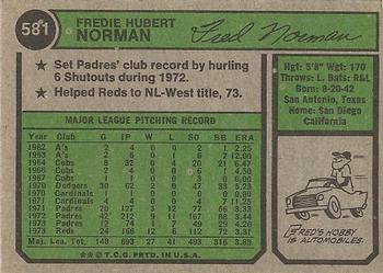 Fred Norman  baseball card collectible - Main Image 2