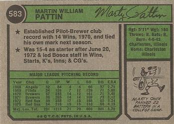 Marty Pattin  baseball card collectible - Main Image 2