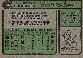 Jack Brohamer  baseball card collectible - Main Image 2