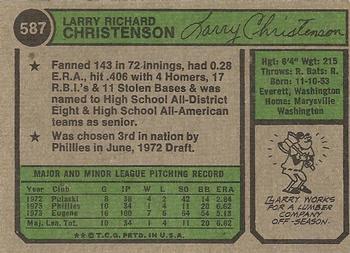 Larry Christenson  baseball card collectible - Main Image 2