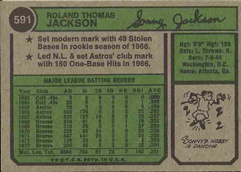 Sonny Jackson  baseball card collectible - Main Image 2