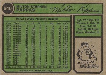 Milt Pappas  baseball card collectible - Main Image 2