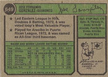 Fernando Gonzalez  baseball card collectible - Main Image 2