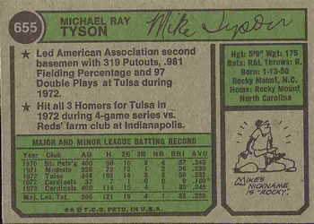 Mike Tyson  baseball card collectible - Main Image 2